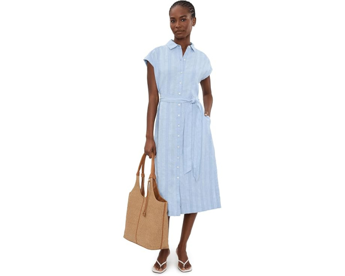 Платье Tommy Bahama Summer Isle Midi Shirtdress из льна и хлопка