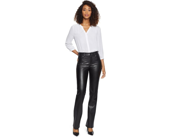 Брюки Petite Marilyn Straight из экокожи NYDJ