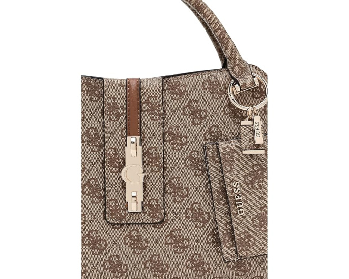 Сумка GUESS Yvonne Logo Girlfriend Satchel через плечо с клапаном