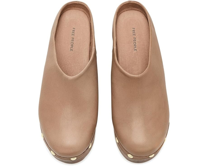 Free People Сабо Calli с квадратным носком Кожаные Tan