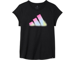 Футболка adidas Kids Essential Heather с принтом и удлиненным подолом