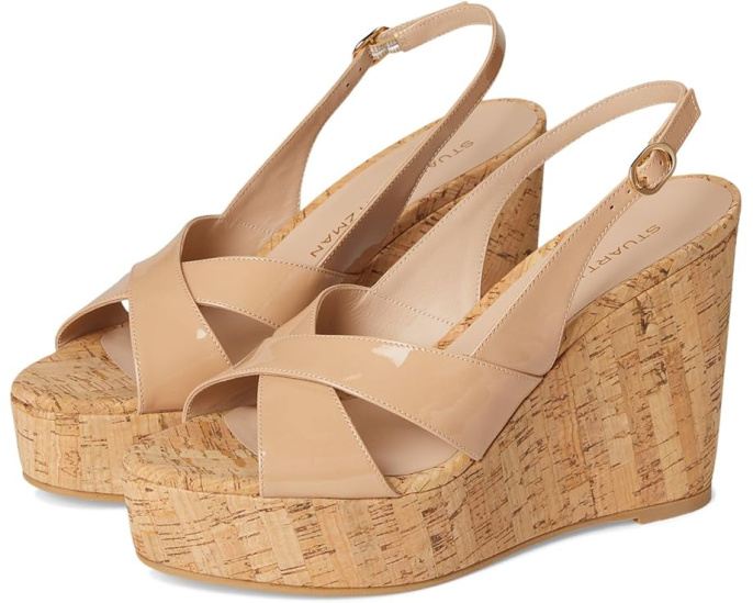 Сандалии Stuart Weitzman Dayna Slingback Wedge на танкетке с ремешком через пятку