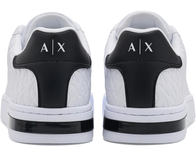 Кроссовки Armani Exchange London кожаные черно-белые