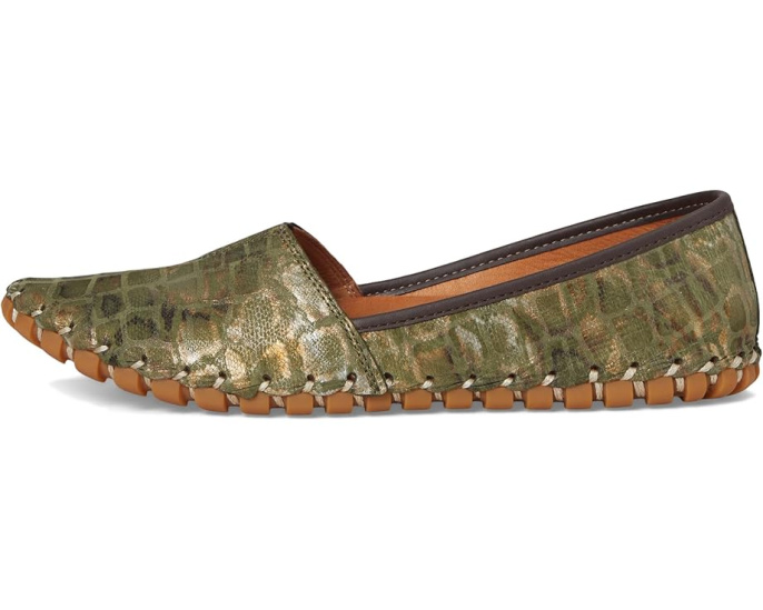 Слипоны Spring Step Kathaleta-spice из кожи с крокодиловым тиснением