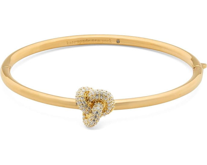 Позолоченный браслет Double Knot Pave Hinged от Kate Spade New York