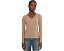 Rib-Knit Long Sleeve V-Neck Top