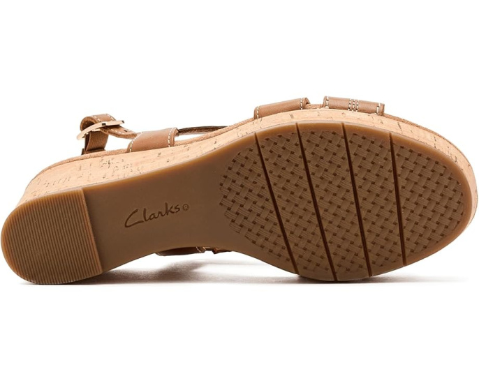Сандалии Clarks Sabina Sling на пробковом клине с регулируемым ремешком