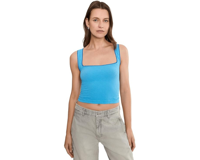 Free People топ Sweet Point Cami с квадратным вырезом
