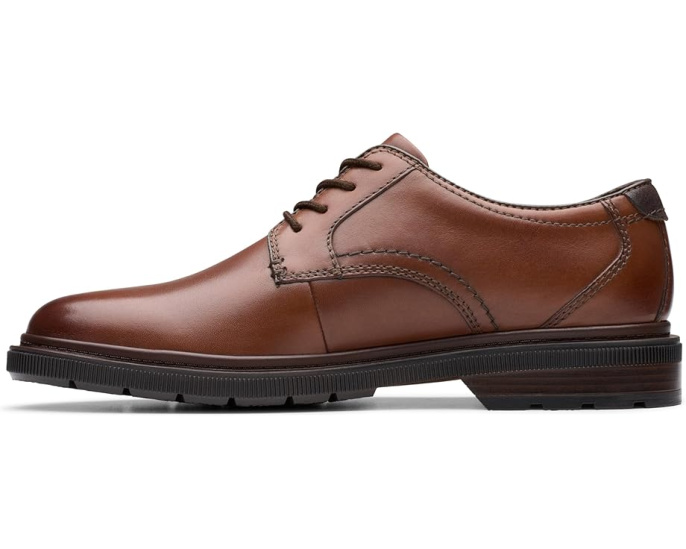 Дерби Clarks Burchill Derby из гладкой кожи темно-коричневые