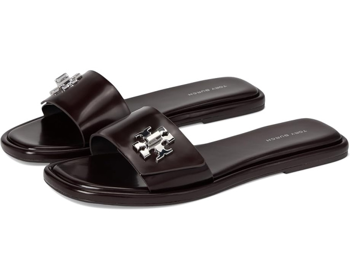 Сандалии Tory Burch T Lock Slide с широким ремешком и логотипом