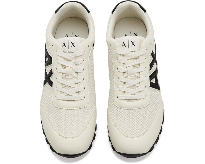 Кроссовки Armani Exchange Drop Sneakers из микрозама и сетки на легкой подошве