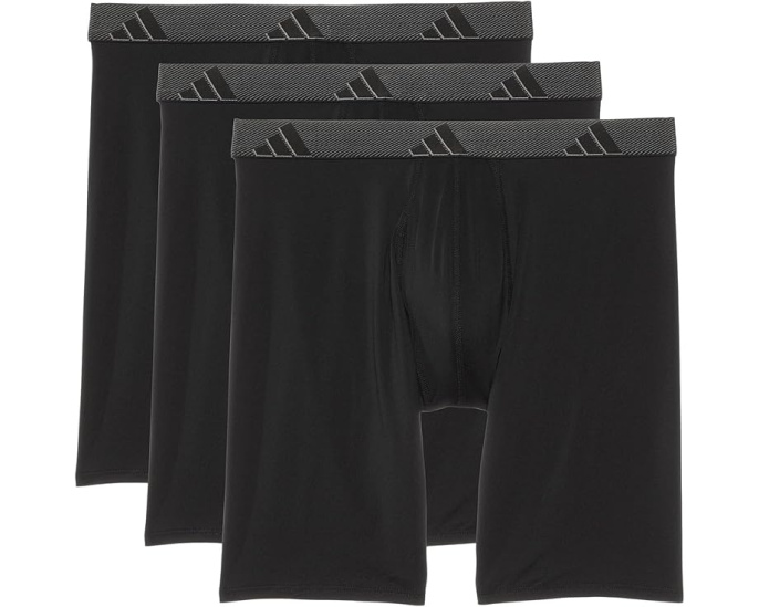 Длинные трусы-боксеры Adidas Athletic Fit Microfiber 3 шт с влагоотводящей тканью