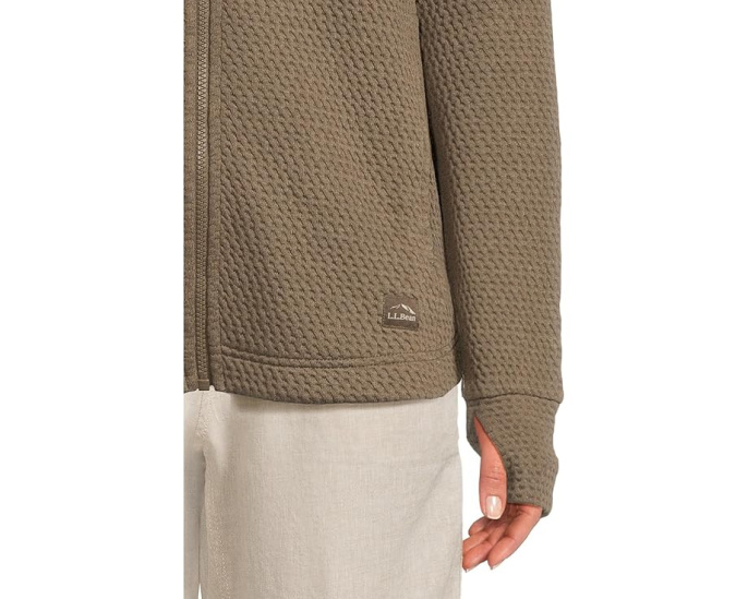 L.L.Bean Стеганая куртка Ridgeknit на молнии с капюшоном