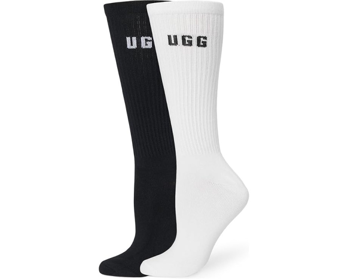 Набор из двух пар носков UGG Leander Logo Crew с логотипом из мягкой эластичной смеси