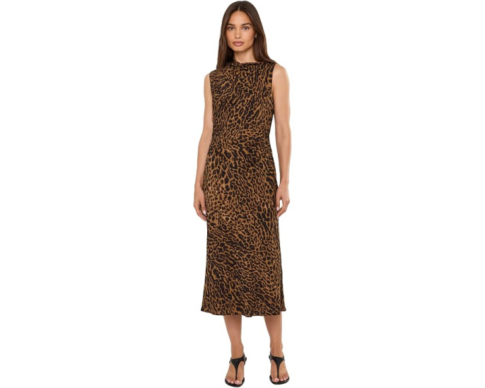 Плиссированное платье Ocelot-Print из крепа от Lauren Ralph Lauren