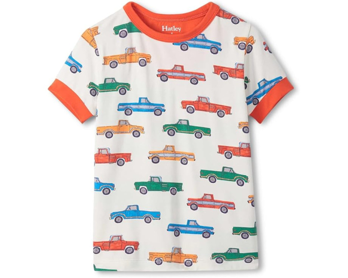 Детская пижама Hatley Trucks с короткими шортами из бамбука