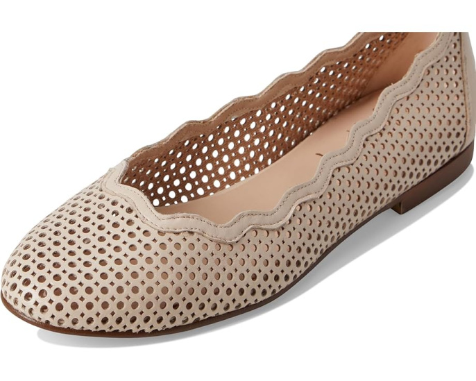 Балетки French Sole Nymph с перфорированной кожей и фигурным краем