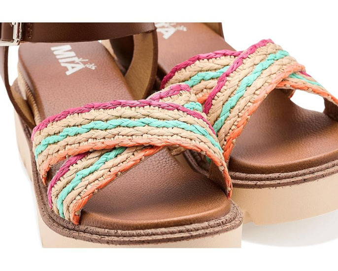 Детские сандалии Mia Kids Zhella на танкетке с плетеными ремешками