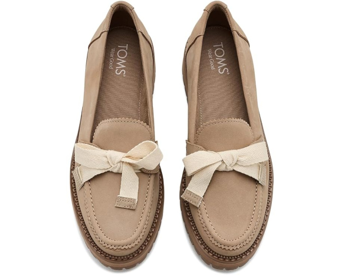 Лоферы TOMS Cara Bow с бантом и замшевым верхом