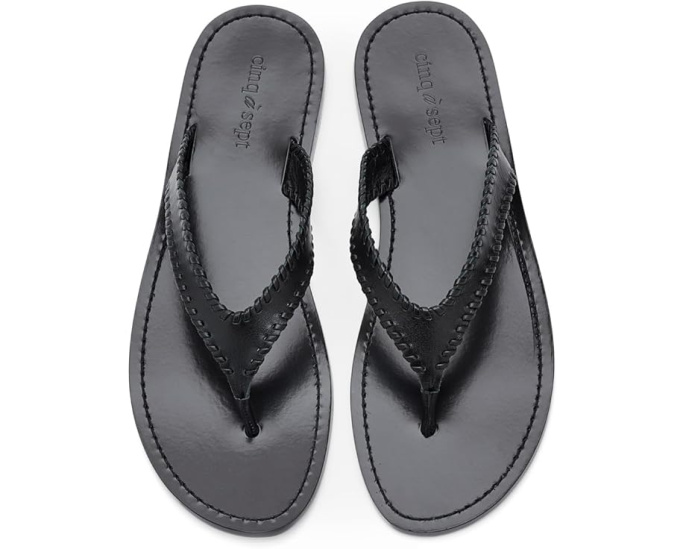 Jessica Leather Sandals от Cinq à Sept кожаные сандалии на плоском ходу