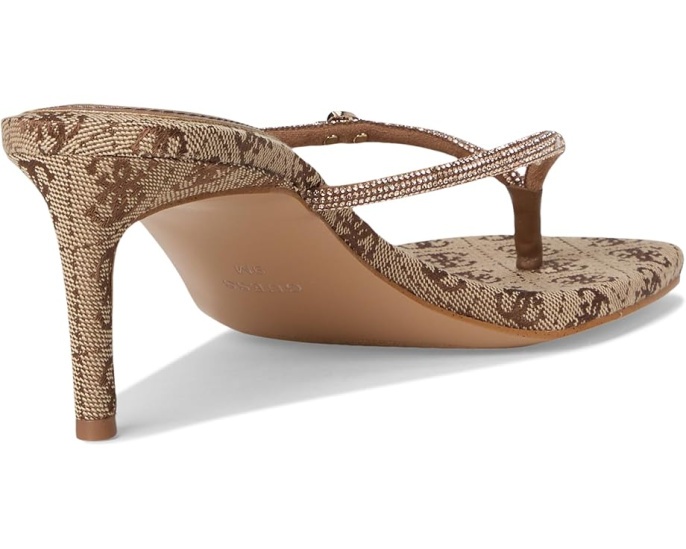 Босоножки GUESS Mayan на тонком каблуке с ремешком стразами