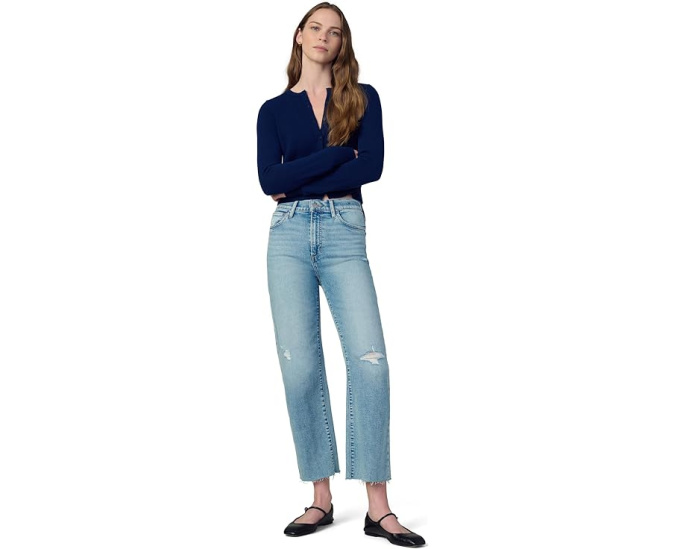 Joe's Jeans The Blake укороченные широкие джинсы с рваным краем