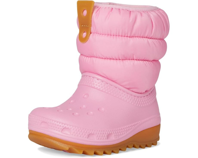Crocs утепленные сапоги Classic Neo Puff для детей с искусственным мехом