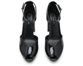 Лодочки Nine West Keela с блочным каблуком глянцевые лакированные черные