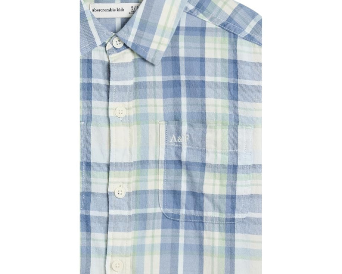 Повседневная клетчатая рубашка Boxy Woven abercrombie kids для детей
