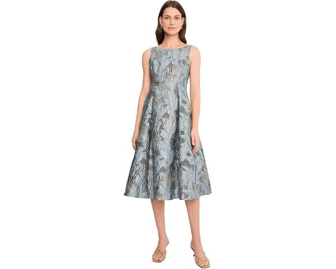 Платье миди Jacquard Tea Length от Adrianna Papell с жаккардовым принтом