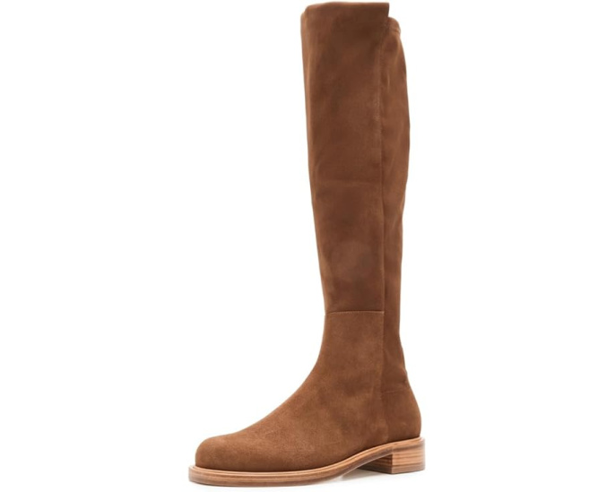 Ботинки Stuart Weitzman 5050 Gisele до колена из замши с эластичной вставкой