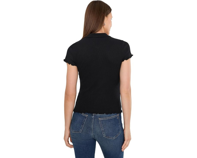 Поло Ribbed Cap Sleeve Madewell с коротким рукавом