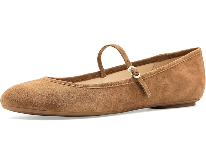 Балетки Classik с ремешком и квадратным каблуком из кожи Nine West