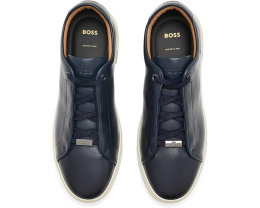 Кеды BOSS Gary Leather Sneakers кожаные с темно-синим верхом