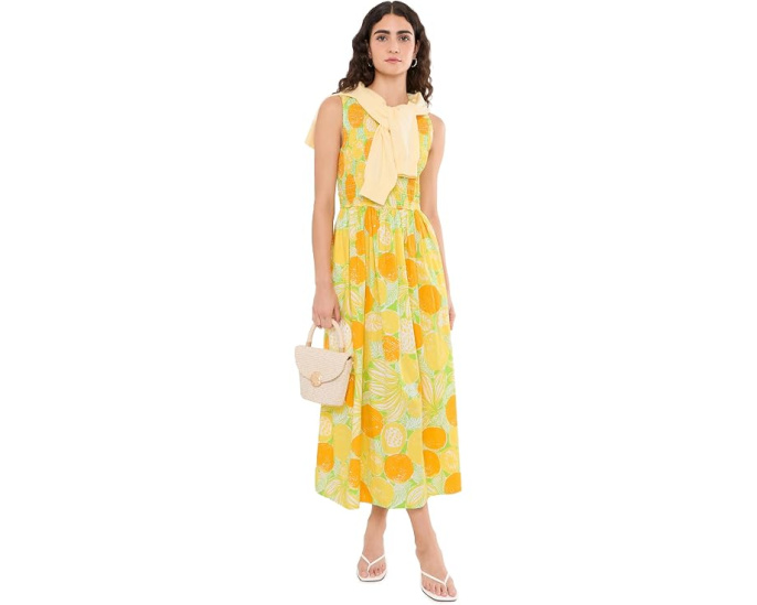 Платье миди Daisey Smocked от Lilly Pulitzer с завышенной талией