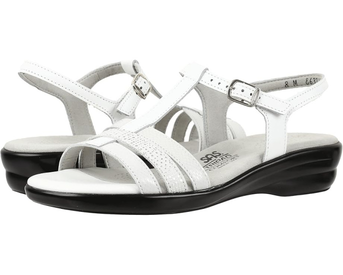 Сандалии SAS Capri T-Strap с регулируемой пряжкой и клином