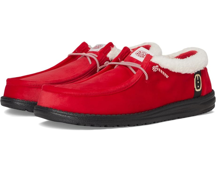 Кроссовки Hey Dude Wally Santa Claus слип-он с эластичными шнурками и технологией Flex & Fold