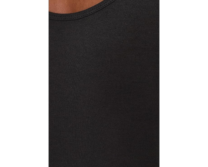 Stretch Jersey Knit Scoop Neck Full Length Dress