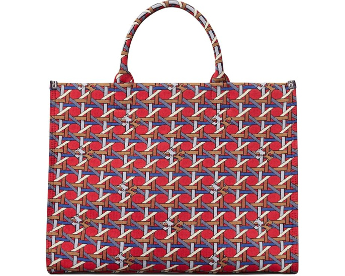 Сумка-шопер Tory Burch Ella Circular Knit Tote красная корзиночное плетение