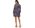 Короткое платье Adrianna Papell Printed Flounce с присборенными рукавами