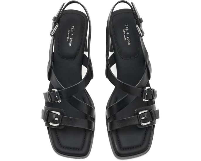 Сандалии Harlow Mid Heel от rag & bone на квадратном каблуке с кожаным верхом