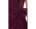 Adrianna Papell платье короткое V-Neck Crepe с бантом и боковым разрезом