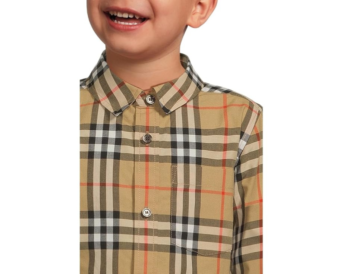 Burberry Kids рубашка Owen с длинным рукавом в клетку