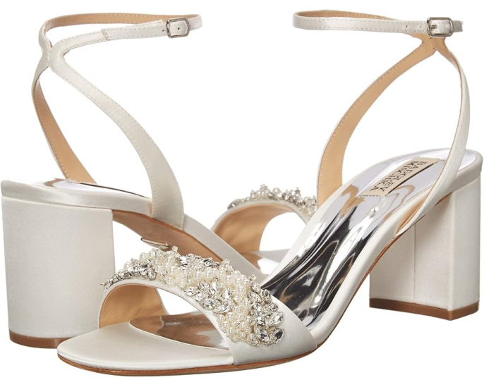 Босоножки Badgley Mischka Clara на устойчивом каблуке с кристаллами