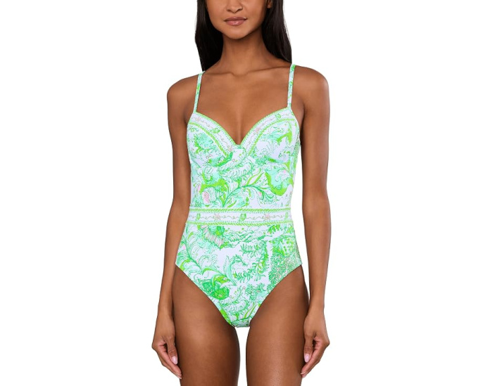 Купальник Lilly Pulitzer Palma с чашками и регулируемыми бретелями