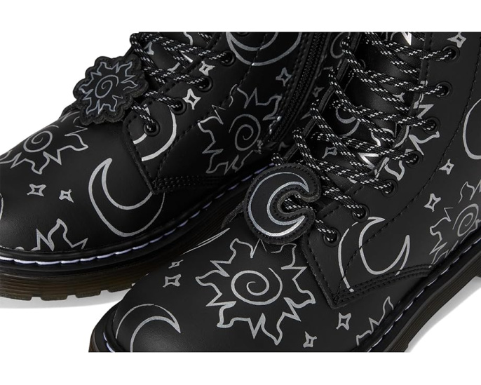 Детские ботинки Dr. Martens 1460 Pascal Y с блестками и боковой молнией
