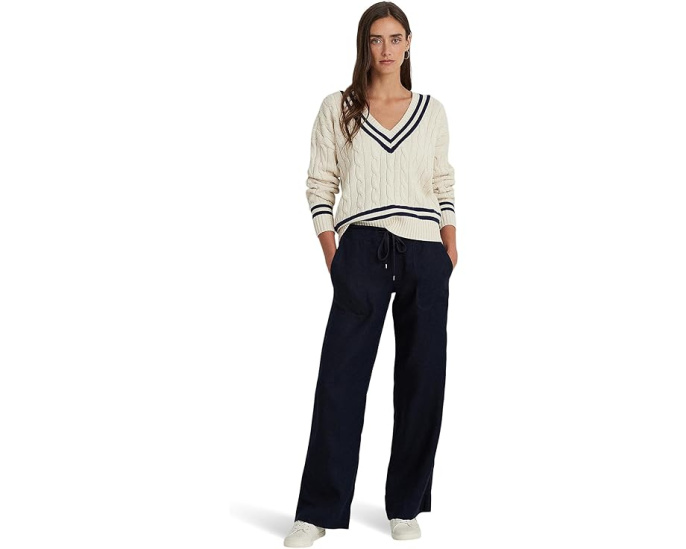 Брюки Petite Linen Wide-Leg от Lauren Ralph Lauren