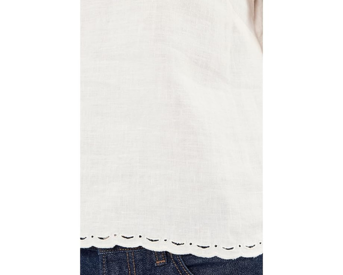 Блуза Madewell Lace-Trim Pleated Shell из льна