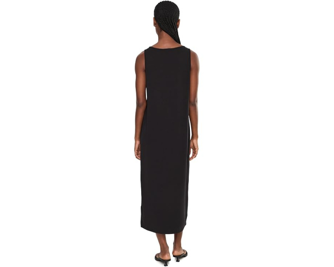 Stretch Jersey Knit Scoop Neck Full Length Dress