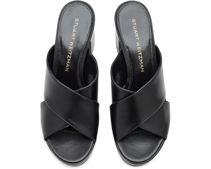 Stuart Weitzman Dayna Platform Slide босоножки на платформе черные